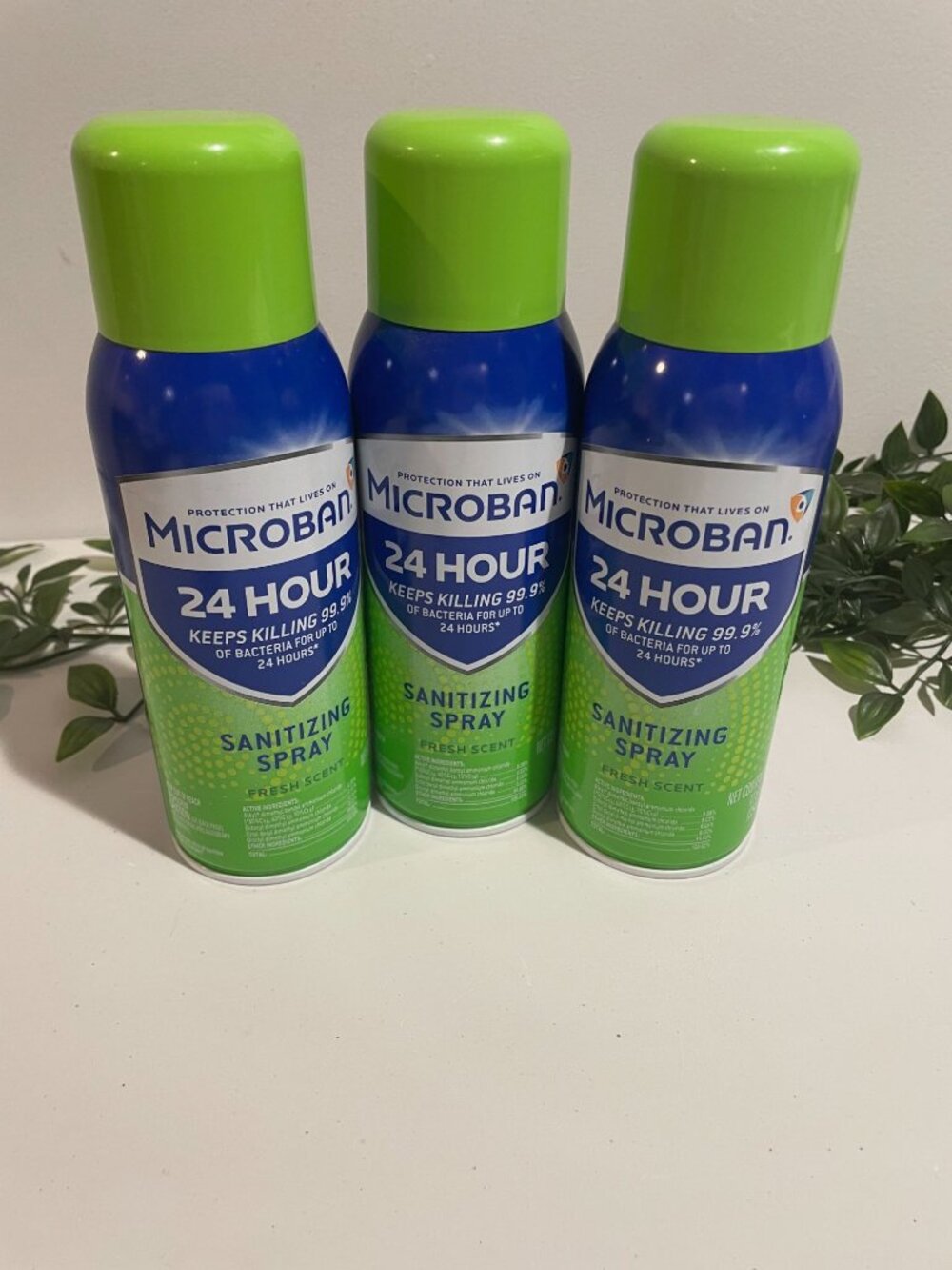 Microban 24 Hour Sanitizing Spray Fresh Scent 15 Oz Each - Pack Of 3